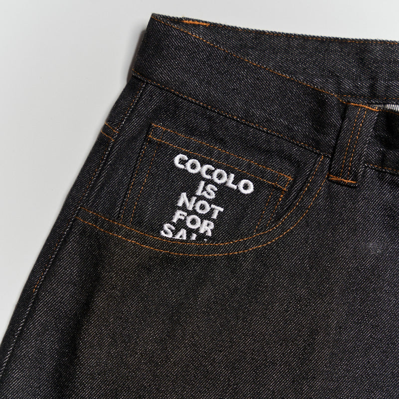 BLACK DENIM SHORTS – cocolo bland